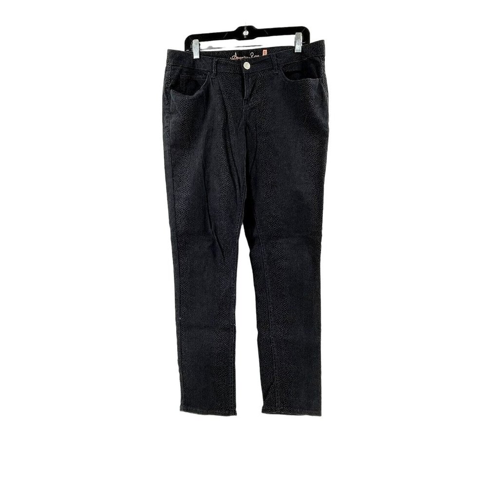 American Rag Cie Women's Black Gray Snakeskin Curvy Mid Rise Jeans Pants 11R